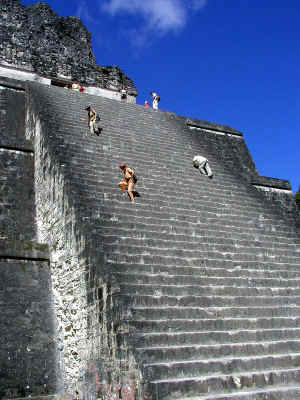 Tikal temple--careful!