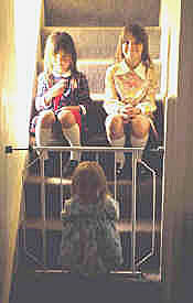 Three girls on stairs